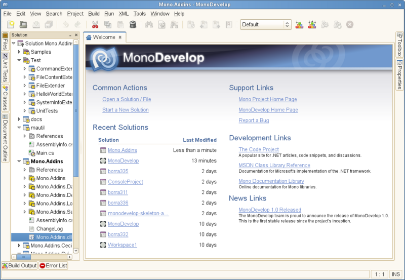 文件:Monodevelop-welcome.png